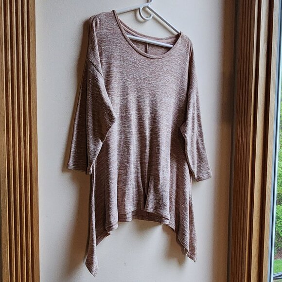 Tan Scoop Neck Angled Jersey Size Large - Picture 3 of 16